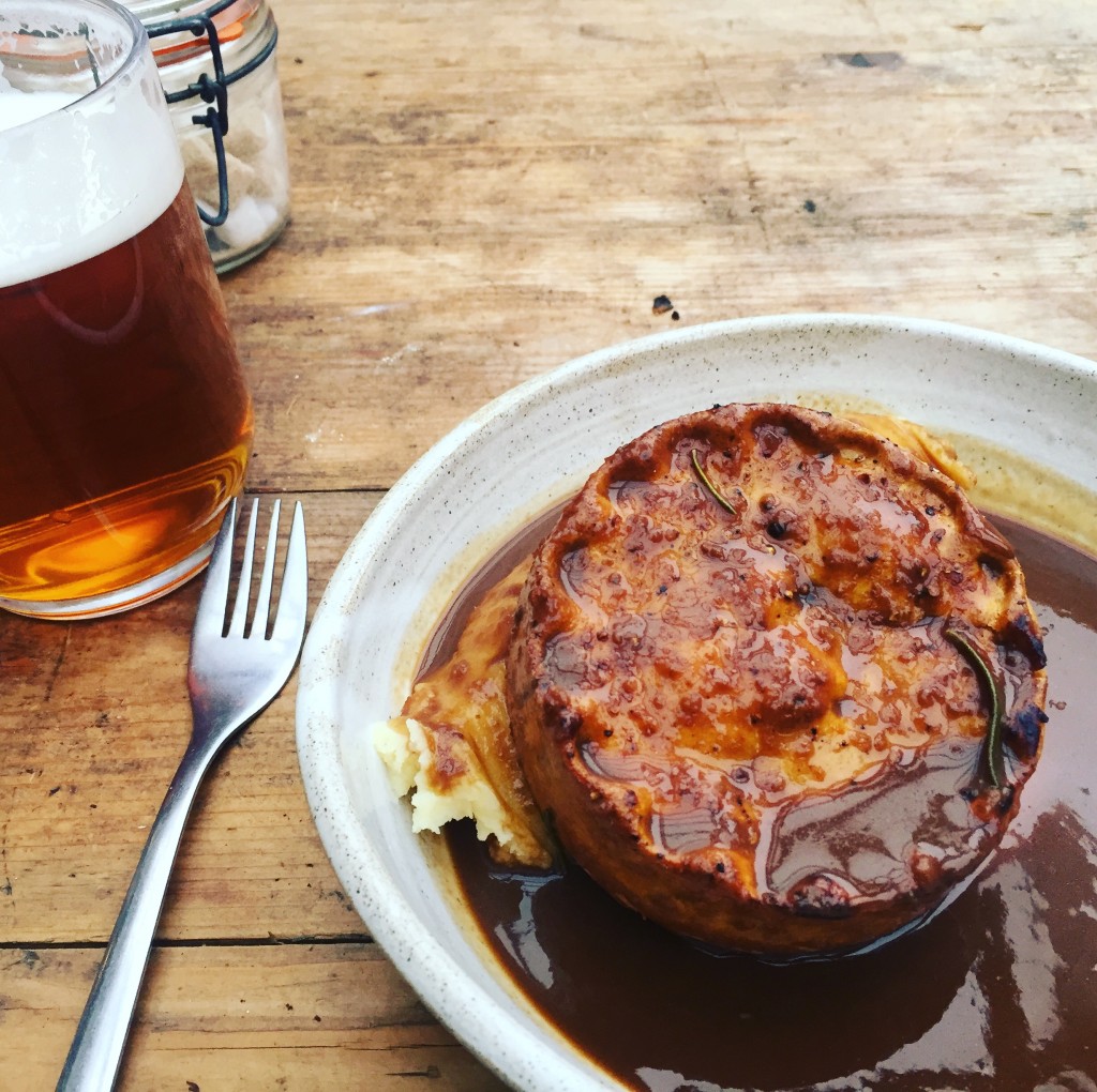 a pie and pint. popular dish in Manchester