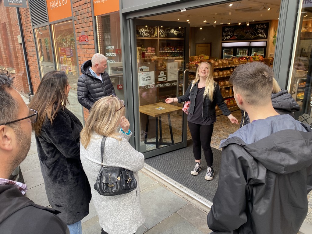 A group of food tour guests visit Lily's in Ancoats. Now sadly closed.
